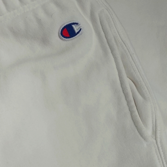 CHAMPION Reverse Weave White Warm-up Sweat pants Small - Picture 8 of 10